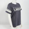 Blue Nipissing Lakers t-shirt with striped sleeves