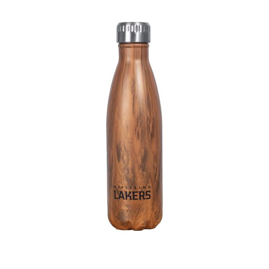 Nipissing Lakers Stainless Steel Faux Wood Grain Water Bottle